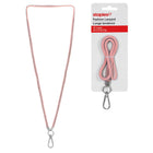 Staples Lanyard with Jewels - White/Pink-37" (95 cm) adjustable length, 0.2" (0.5 cm) width