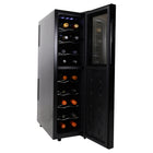 Koolatron 18 Bottle Slim Dual Zone Wine Cooler, 1.9 cu. ft (53L) Freestanding Wine Fridge - Black-Separately controlled dual zone cooling stores red and white wines at their ideal temperatures