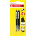 Baseline Stylus Pen 52672-CA - Medium Point - Black - 2 Pack-Retractable Stylus Ballpoint