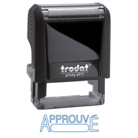 Trodat Printy "APPROUVE w/window", Blue Ink Self-Inking Stamp 4911-Each stamp contains up to 65% post-consumer recycled plastic