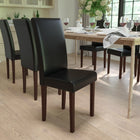 Flash Furniture Greenwich Series Black LeatherSoft Parsons Chair - 2 Pack-Floor Protector Plastic Glides