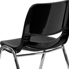 Flash Furniture HERCULES Series Black Ergonomic Shell Stack Chair with Chrome Frame & 16" Seat Height-Vented Back allows air circulation