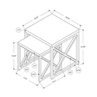 Monarch Specialties - 3255 Nesting Table - Set Of 2 - Side - End - Metal - Living Room - Bedroom - Metal - Brown - Chrome-Its original crisscross chromed metal base provides sturdy support as well as a contemporary look