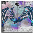 Designart Painted Zebras Street Art Canvas Artwork, (PT3629-40-40)-Print