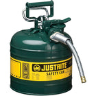 JustriteMD – Bidon de sécurité AccuFlowMC de type II, 5/8 x 9 1/2 x 13 1/2 po, vert-Le mécanisme de déclenchement Safe-SqueezeMD exclusif d’AccuflowMC offre un débit régulier et un versement précis