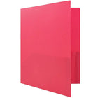 JAM Paper Plastic POP Two Pocket Folder, Pink, 12 Pack (86524pidg)-Paper weight: medium