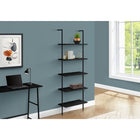 Monarch Specialties 3683 72"H Ladder Bookcase - Black/Black Metal-5 tier open display shelves have ample surface area for plants, books and other decor accessories
