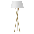 Dainolite Gabriela Transitional Incandescent Floor Lamp - 1 Light - Aged Brass with White Shade-Aged Brass
