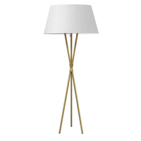 Dainolite Gabriela Transitional Incandescent Floor Lamp - 1 Light - Aged Brass with White Shade-Aged Brass