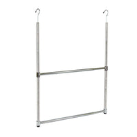 Oceanstar 2-Tier Portable Adjustable Closet Hanger Rod, Chrome-2 hangers to hang on any standard closet rod