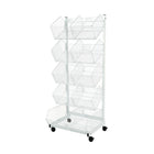 Can-Bramar 5-Tier Mobile Merchandiser, 18" x 23" x 58", Black-Features 5 wire basket merchandisers with dividers