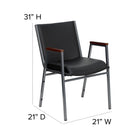Flash Furniture - Chaise empilable robuste de la série HERCULES en vinyle noir avec appuis-bras-Les bras à la cerise