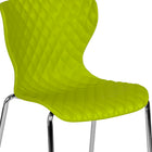 Flash Furniture Lowell Contemporary Design Citrus Green Plastic Stack Chair-Polypropylene Molded Structure