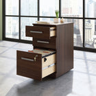 Sauder Affirm 3-Drawer Mobile Pedestal - Noble Elm-Locking, lower drawer with full extension slides holds letter or European size hanging files