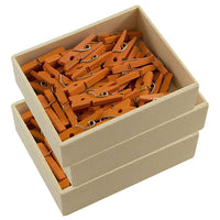 Jam Paper – Pince épingle à linge en bois, petite, 7/8, orange, 3 paquets de 50, total de 150 (230729133g)-Pinces à linge miniatures, orange