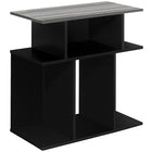 Monarch Specialties 2477 Accent Table - 24"H/Black/Grey Top-6 open concept display shelves to place books and decorative objects
