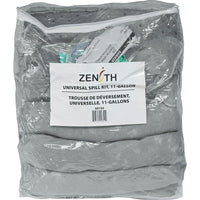 Zenith Safety - Trousses antidéversements 10 gallons, tout-usage, avec sac Zip-Lock-Contenu : 10 tampons absorbants (15 x 17 po), 3 remblais tubulaires absorbants (3 x 48 po), 2 coussins absorbants (8 x 18 po), 1 paire de gants en nitrile, TTG (11), 1 paire de lunettes de sécurité (taille unique), 1 sac à déchets (26 x 36 po)