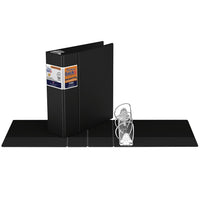 QuickFit Deluxe Heavy-Duty Commercial Binder, 4" Quickload Locking "D" Rings, Black-Unique dual-hinge design saves up to 20% of shelf space