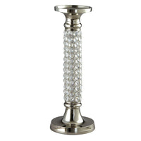 Elegance 15" Sparkle Pillar/Taper Column Candle Holder-This 15" Sparkle Pillar/Taper Column Candle Holder is crafted from crystals and mirror-finish metal.