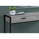 Monarch Specialties 3510 Accent Table - 48"L/Grey/Black Metal Hall Console-Multi-functional console table ideal even for small spaces