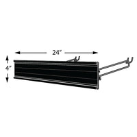 Azar Displays Extended Graphic Black Sign Holder, 4" x 24" (600424-BLK)-Black Metal