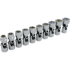 Gray Tools 10 Piece 3/8" Drive 6 Point Metric, Standard Universal Joint Socket Set, 10mm-19mm-Contains Sizes: 10 , 11, 12, 13, 14, 15, 16, 17, 18, 19mm.