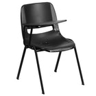 Flash Furniture Black Ergonomic Shell Chair with Right Handed Flip-Up Tablet Arm-Compact Sized Desk