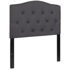 Flash Furniture - Tête de lit Cambridge à une place touffetée et rembourrée en tissu gris foncé-Tête de lit à panneau