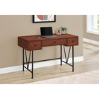 Monarch Specialties - 7671 Bureau 48 po L - Cerise/Metal Noir-2 tiroirs latéraux sur des glissières en métal accentués avec des poignées en métal noir branchées