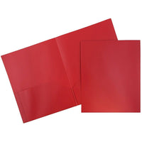 JAM Paper Plastic 2 Pocket School POP Folders, Red, 96 Pack-Red Plastic Folders