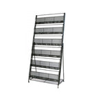 FuTECH Brochure Holder with 6 Pockets - 22.75"W x 54"H - Black-Literature Holders