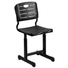Flash Furniture – Chaise d’école à tréteaux en T ajustables, noir (YUYCX09010)-Siège et dossier en plastique noir