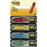 Post-it Flags with Sign Here Arrows, 0.47" x 1/2", Assorted Colours, 80 Pack-Make sure no signatures are missed