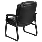 Flash Furniture HERCULES Series Big & Tall 500 lb. Rated Black Leather Tufted Executive Side Reception Chair with Sled Base-Padded Arms