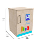 Flash Furniture - Refrigerateur de cuisine pour enfants Bright Beginnings de qualite commerciale en bois certifie Green Guard-Se nettoie facilement avec un chiffon humide et secher à l'air,