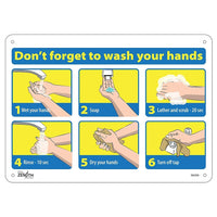 Zenith Pictogram Sign - Don't Forget to Wash Your Hands - 10" x 14" - Aluminum - 4 Pack-Don't Forget to Wash Your Hands
