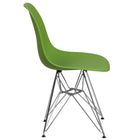 Flash Furniture Elon Series Plastic Chairs with Chrome Base - Green - 2 Pack-Curved Arms