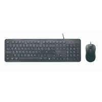Basic Tech - Clavier à disposition en français et souris filaires noirs-Branchez-les à n’importe quel port USB pour une connexion et un rendement fiables