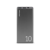 LOGiiX Piston Power 10,000 mAh Portable Power Bank - Graphite Grey-Charges smartphones up to 5 times, charges tablets up to 2 times