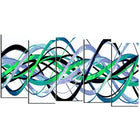 Designart Green and Silver Helix 5-Panel Modern Canvas Art Print, (PT3045-1084)-Print