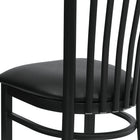 Flash Furniture HERCULES Series Black School House Back Metal Restaurant Chair - Black Vinyl Seat - 2 Pack-Curved Support Bar