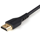 StarTech Male-to-Male 4K 60Hz HDR HDMI Cable with Locking Screw - 3 ft-This Ultra HD cable supports 18Gbps bandwidth, 4K 60Hz (3840x2160), 3D video, HDR for high contrast ratio, 21:9 aspect ratio, 32 Ch multi-stream audio with 1536Hz sampling rate, ARC, BT.2020 colourimetry