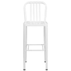 Flash Furniture Commercial Grade 30" High Metal Indoor-Outdoor Barstool with Vertical Slat Back - White - 2 Pack-Set of 2 Industrial Modern Bar Stools