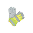 Zenith Safety Premium Quality High Visibility Fitters Gloves, Large, Split Cowhide Palm, Cotton Inner Lining, 24 Pack-Cuff Material: Rubberized
