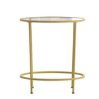 Flash Furniture Astoria Collection Glass End Table with Matte Gold Frame-Contemporary Style
