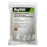 Big Vac Disposable Filter Bags, 4-12 Gal, 3 Pack-Easy to install, instructions included

