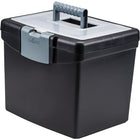 Storex Deluxe File Caddy with Letter Hanging Rails - 13-1/2" W x 11" D x 12-1/2" H - Black-Accommodates letter-sized file folders and documents