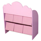 Danawares - Licorne Orgaiseur de Jouets Bibliotheque avec 6 Bacs en Tissu - Rose-Une finition en bois qui complète le décor de la chambre de vos enfants