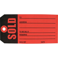 Crownhill Sold Tag, 5-1/4" x 2-3/8", 1000 Pack-Helps to identify sold items on a retail sales floor