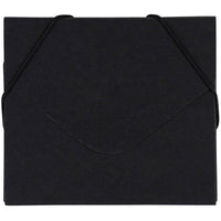 JAM Paper CD Case Portfolio Envelopes with Elastic Closure, 5 x 5.63 x.38, Black Kraft, 4 Pack (333546g)-Black kraft